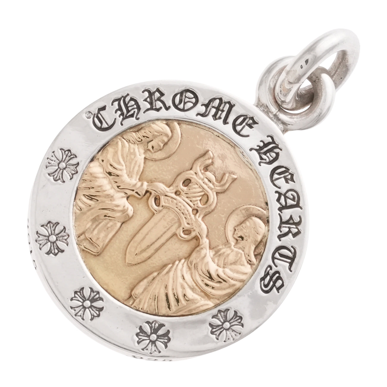 22K&925 エンジェルメダル ANGEL MEDAL 【ゴールドシルバー コンビネックレストップ チャーム】