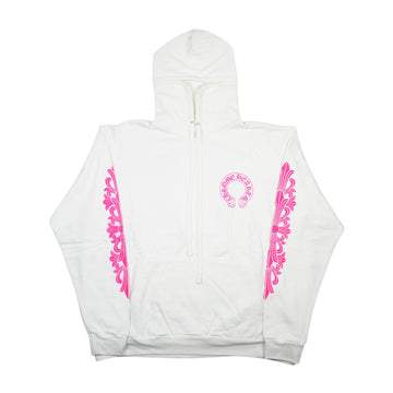 ホースシューバックプリント 【パーカー】【ホワイト×ピンク】【新品】 SIZE:XL