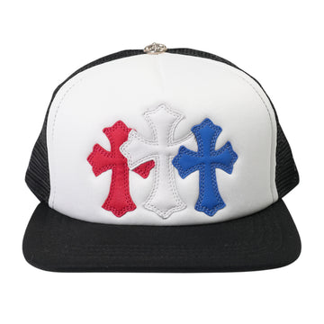 3クロスパッチ 【トラッカーキャップ/TRUCKER CAP】【ホワイト×レッド×ブルー】【新品】 SIZE:ONE