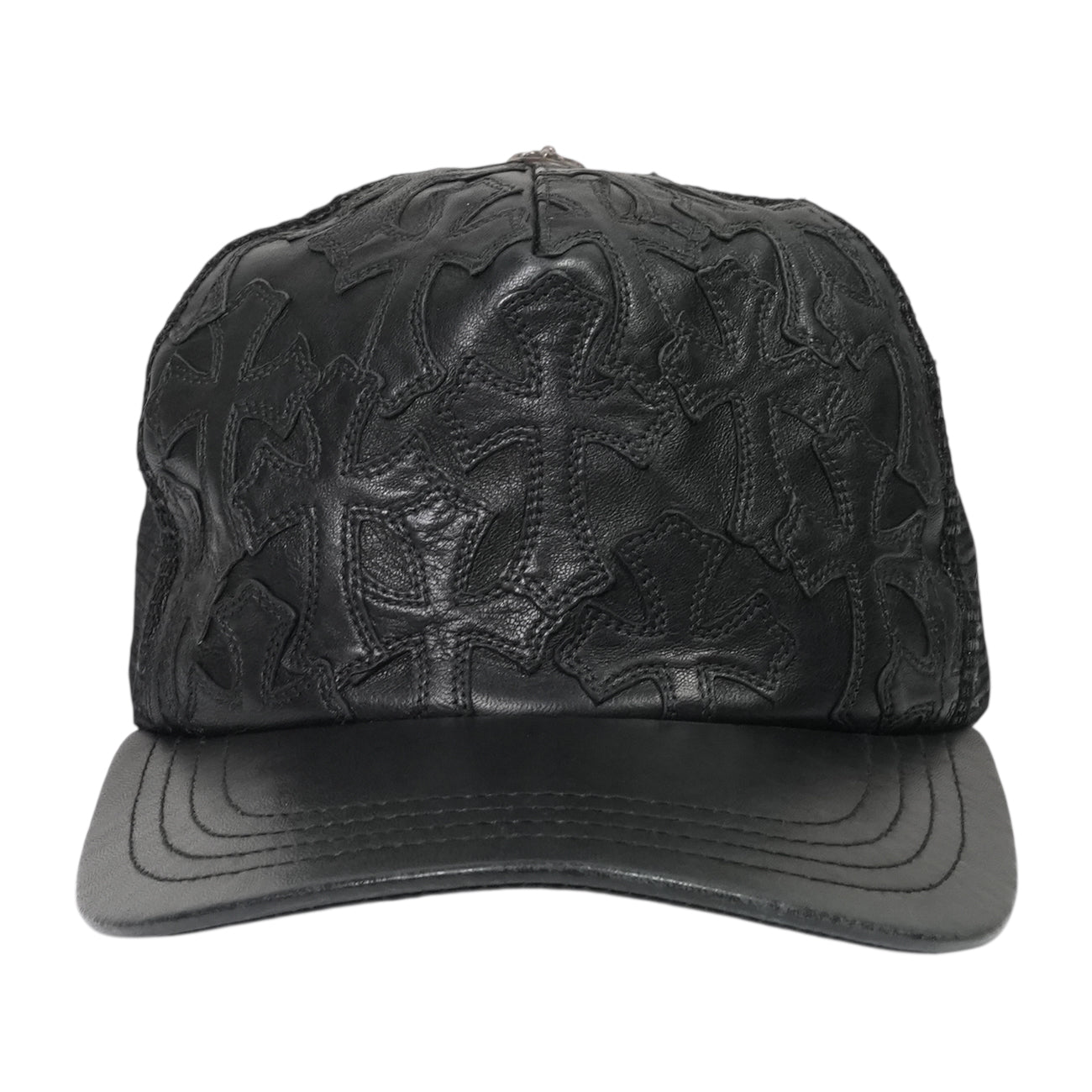 セメタリーレザーパッチクロスボール付【トラッカーキャップ/TRUCKER CAP】【ブラック】 SIZE:ONE
