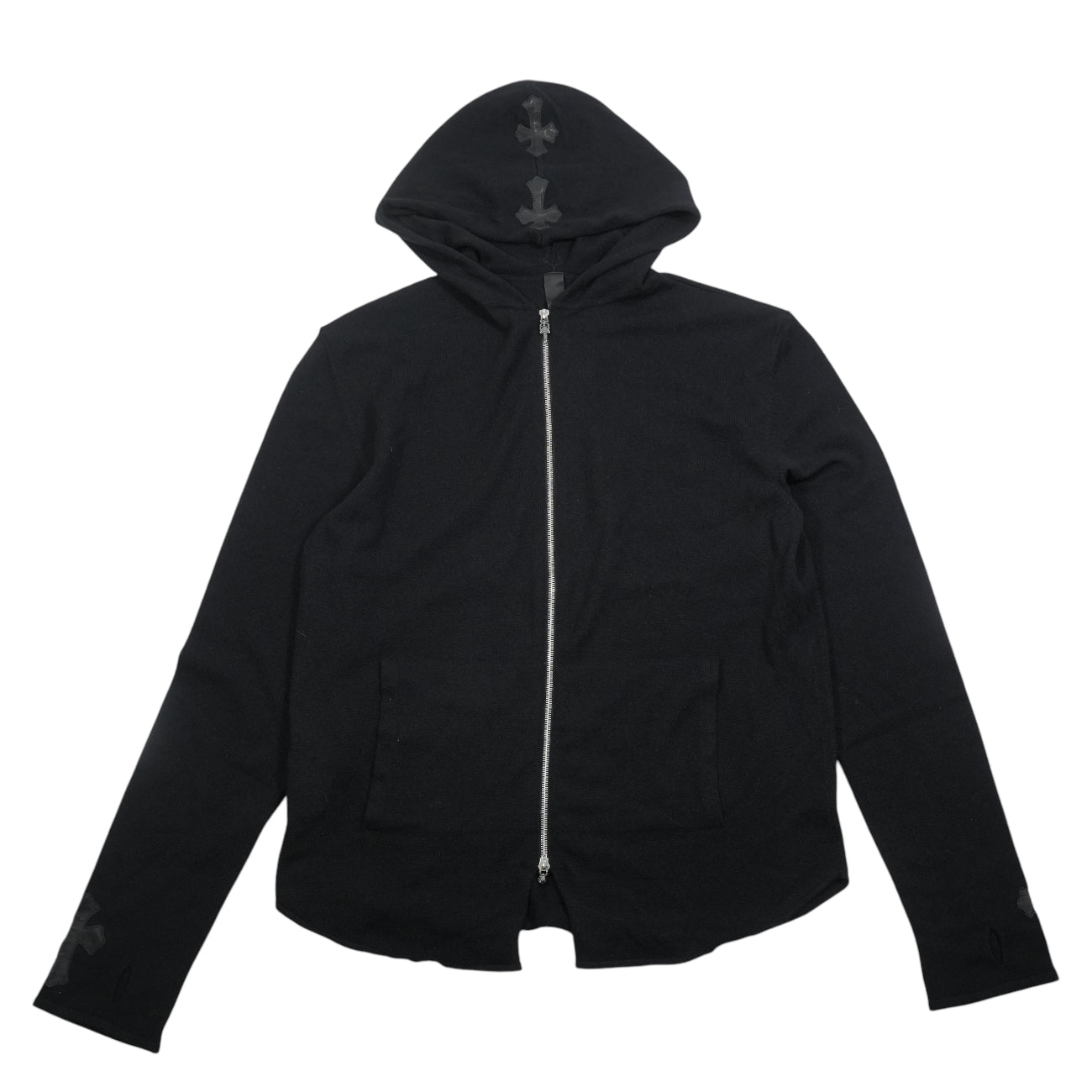 クロスパッチカシミアジップパーカー L