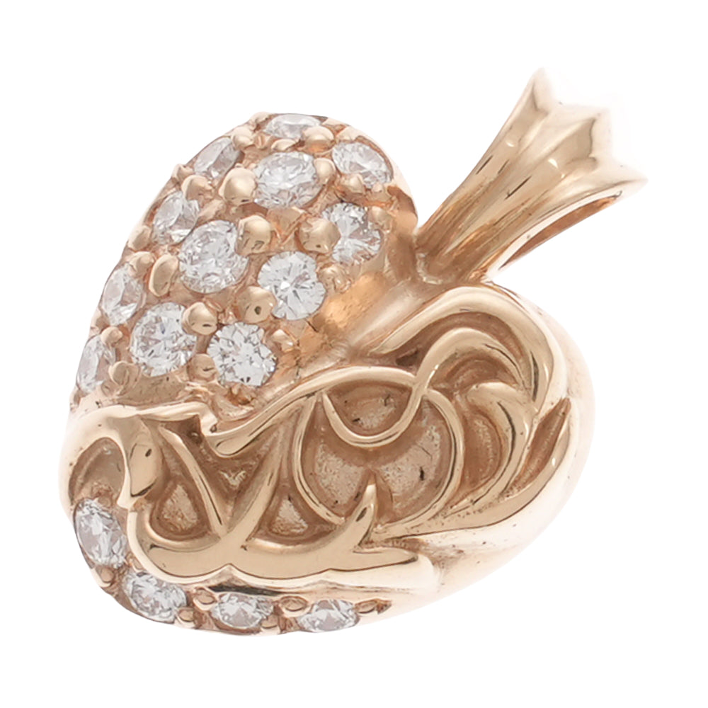22K ラスベガス限定ハート PAVE DIA HEART LAS VEGAS LTD 【ゴールドネックレストップ ペンダント パヴェダイヤモンド】