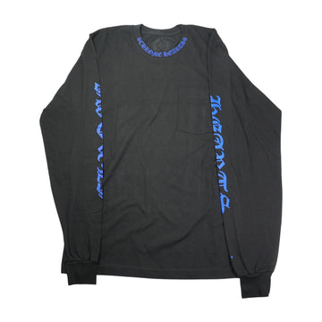 ネックロゴ, 英字袖プリント 【カットソー】【ブラック×パープル】 SIZE:M