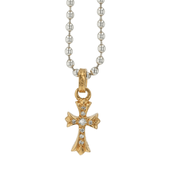 22K ベイビーファット AF PAVE DIA CRS BBYFAT 【ゴールドネックレストップ チャーム アフター パヴェ ダイヤモンド】