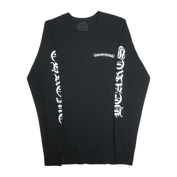 ロゴ袖プリント 【サーマルカットソー】【ブラック】 SIZE:L