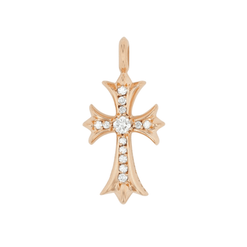 22K タイニーファットクロス PAVE DIA CRS F TINY 【ゴールドネックレストップ チャーム パヴェ ダイヤモンド】