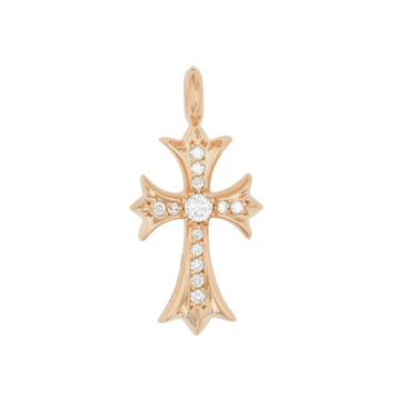 22K タイニーファットクロス PAVE DIA CRS F TINY 【ゴールドネックレストップ チャーム パヴェ ダイヤモンド】
