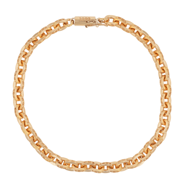 22K ペーパーチェーン PAPER CHAIN 8inch 【ゴールドブレスレット】