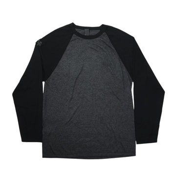 クロスパッチ付き 【ラグランスリーブシルクカットソー】【グレー】SIZE:M