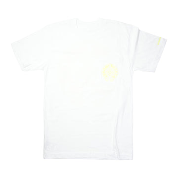Horseshoe Back Print [T-shirt] [White x Yellow] [New] SIZE: S