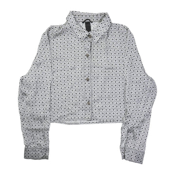 CHプラス総柄【シルクシャツ】【ホワイト×ブラック】【新品】SIZE:L