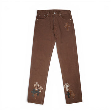 ×リーバイス 501 LEVI'S U VNTG JEAN 【クロスパッチ付きデニムパンツ】【ブラウン】【新品】SIZE:31
