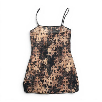 SHEER MESH BATEAU Sheer Cemetery Cross All-Over Print [Camisole Dress] [Black] [New] SIZE: S