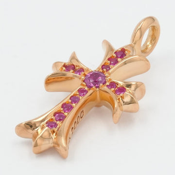 22K タイニーファットクロス PAVE P SP CRS F TINY 【ゴールドネックレストップ チャーム パヴェ ピンクサファイア】