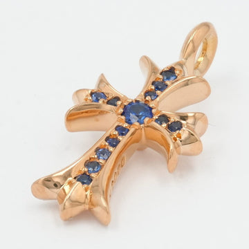 22K タイニーファットクロス PAVE B SP CRS F TINY 【ゴールドネックレストップ チャーム パヴェ ブルーサファイア】