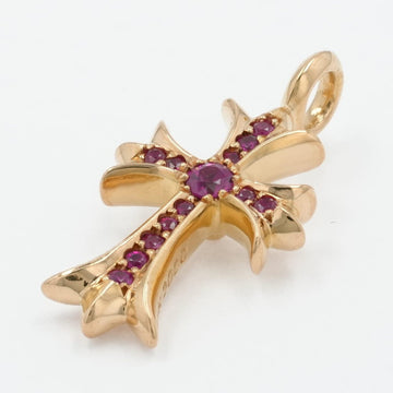 22K タイニーファットクロス PAVE P SP CRS F TINY 【ゴールドネックレストップ チャーム パヴェ ピンクサファイア】