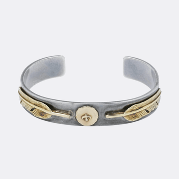 全金フェザー付き平打ちブレスM