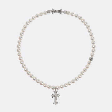 ×ミキモト タイニーファットパール MIKIMOTO TINY FAT CROSS 【ホワイトゴールド パールネックレス】【新品】
