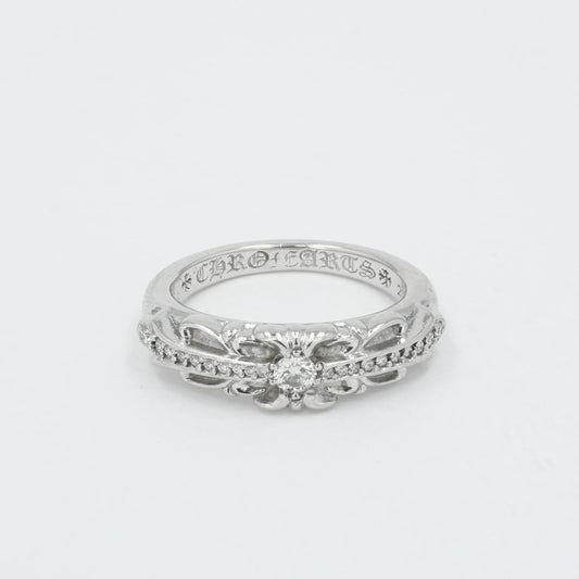 18KWG ベイビークラシックフローラルクロス PAVE DIA BABY CLASSICFLORALCROSS【ホワイトゴールドリングパヴェダイヤモンド】10号