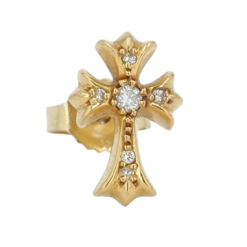 22K CHクロスファットスタッド DIA CH CROSS FAT STUD 【ゴールドピアス ダイヤモンド】