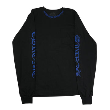 ネックロゴプリント 【カットソー】【ブラック×ブルー】【新品】 SIZE:M