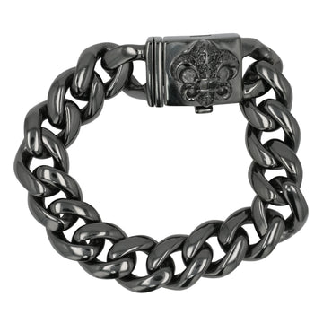 BSフレアボックスID PAVE BK DIA ID BOX BS FLUER 15LINK 【シルバーブレスレット パヴェ ブラックダイヤモンド】